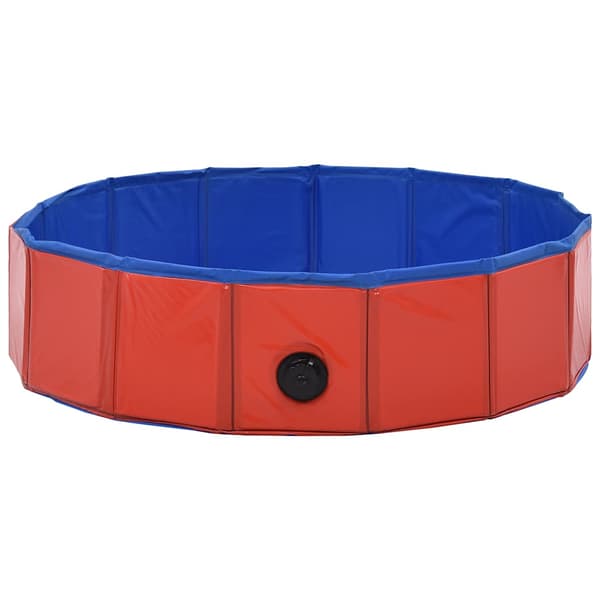 Hopfällbar hundpool röd 80x20 cm PVC