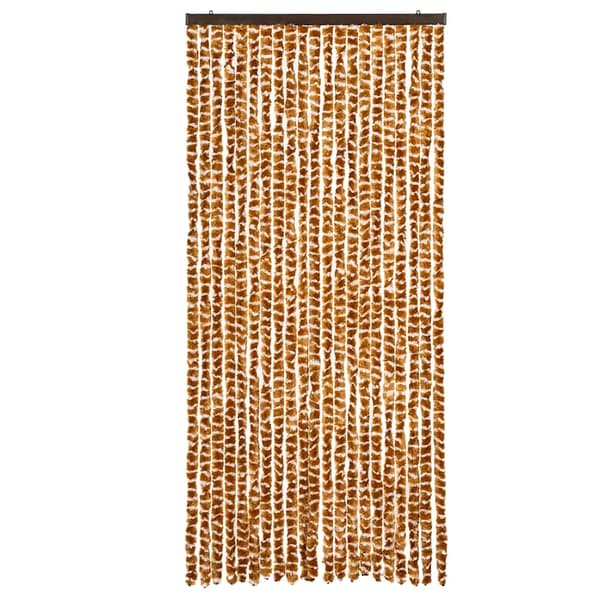 Insektsgardin ockra och vit 90x200 cm chenille