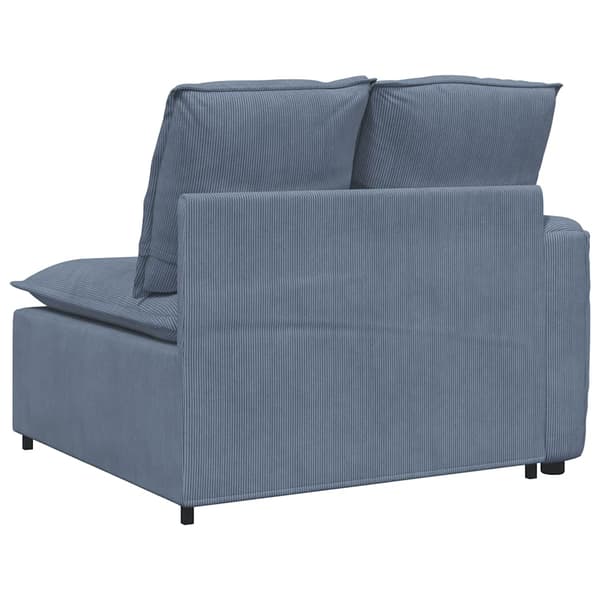 Modulär soffa armstödsändmodul med dynor blå 100 cm