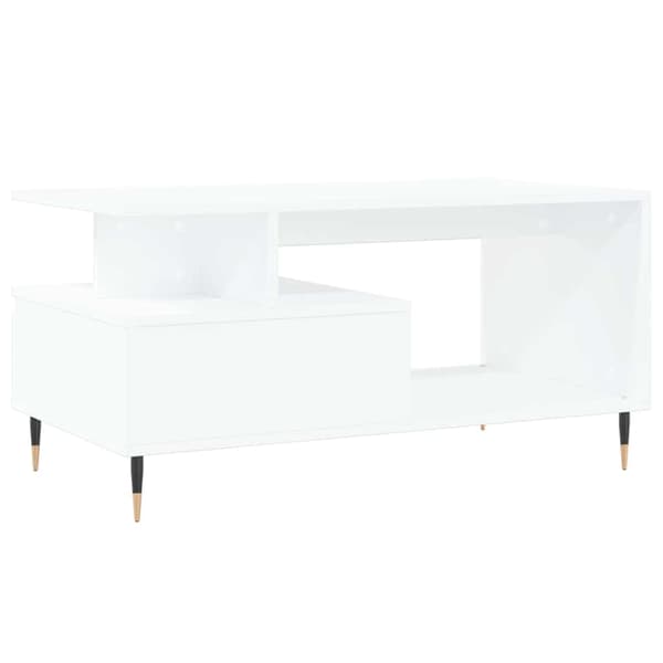 Soffbord vit 90x49x45 cm konstruerat trä