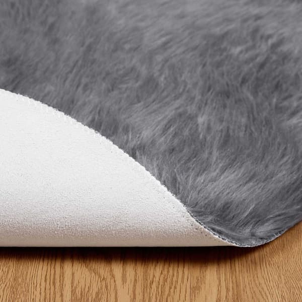 Fuskfäll matta TAFALLA Antracit Ø 120 cm Polyester