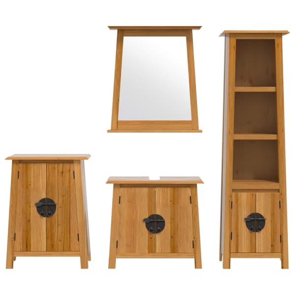 Badrumsmöbler 4 delar massiv furu