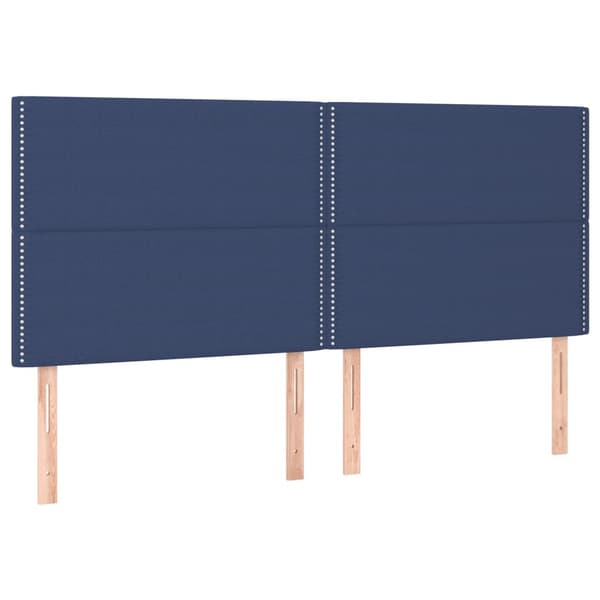 Sänggavel blå 200x5x118/128 cm tyg