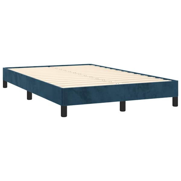 Ramsäng med madrass mörkblå 120x190 cm sammet