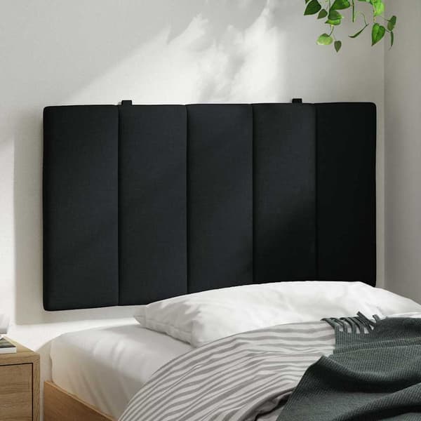 Headboard Cushion "Hanko" Black 90 cm Fabric