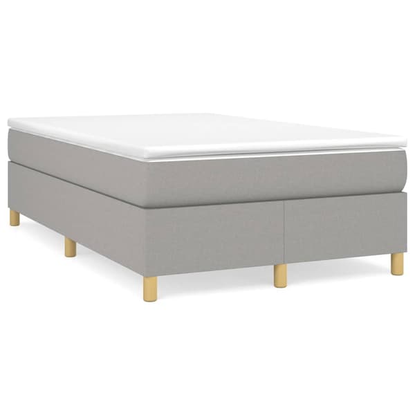Boxspring-sängram ljusgrå 120x200 cm tyg