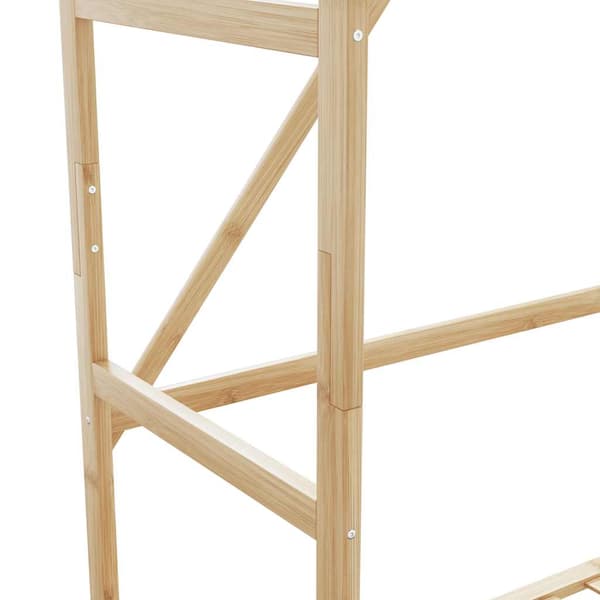 Klädställ med hyllor 80x40x175 cm bambu