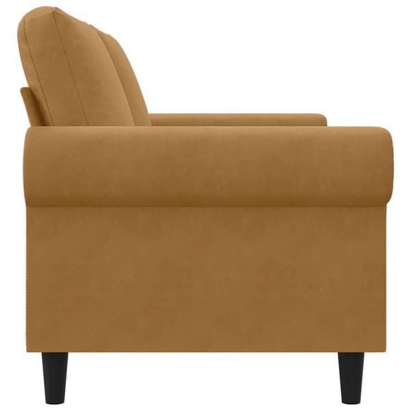 Soffa 2-sits brun 140 cm sammet
