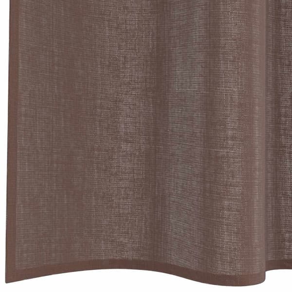 Voile gardiner med fliktopp 2 st brun