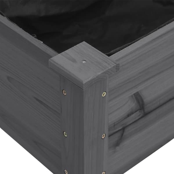 Odlingslåda med foder grå 71x37x76 cm massivt granträ