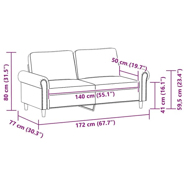 2-sitssoffa svart 140 cm konstläder