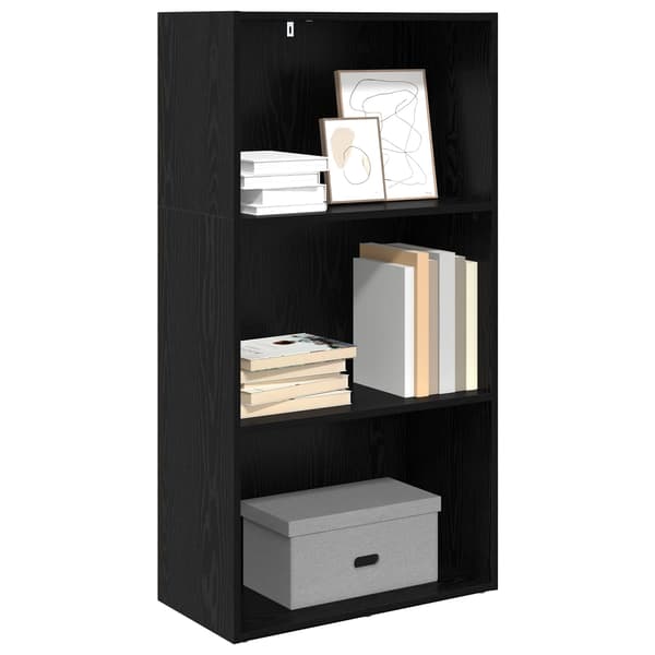 Hyllsystem 60 x 30 x 114 cm Konstruerat trä Svart Ek