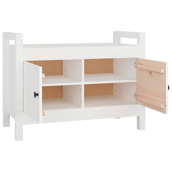 Skobänk vit 80x40x60 cm massiv furu