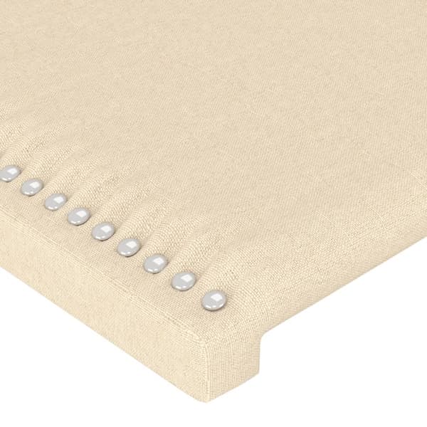Sänggavel creme 90x5x118/128 cm tyg