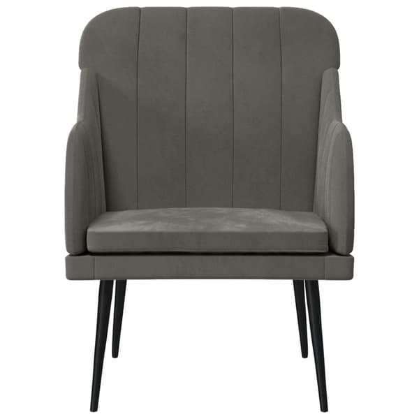 Fåtölj mörkgrå 63x76x80 cm sammet