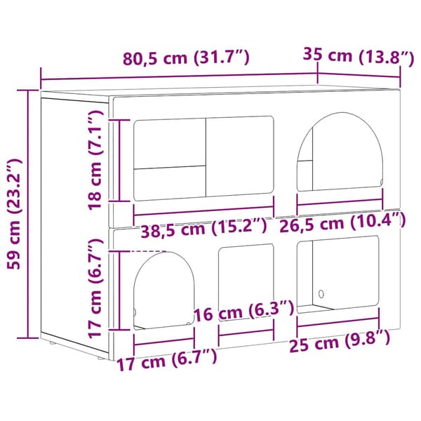 Sideboard ELST Vit 80,5 x 35 x 59 cm Konstruerat trä