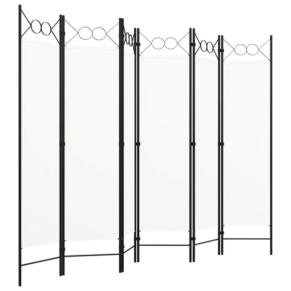 Rumsavdelare 6 paneler vit 240x180 cm
