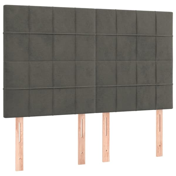 Ramsäng med madrass mörkgrå 140x200 cm sammet