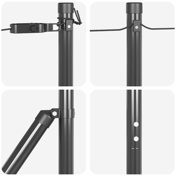 Inbäddad staketpost 26 pcs Grå Pulverlackerat stål