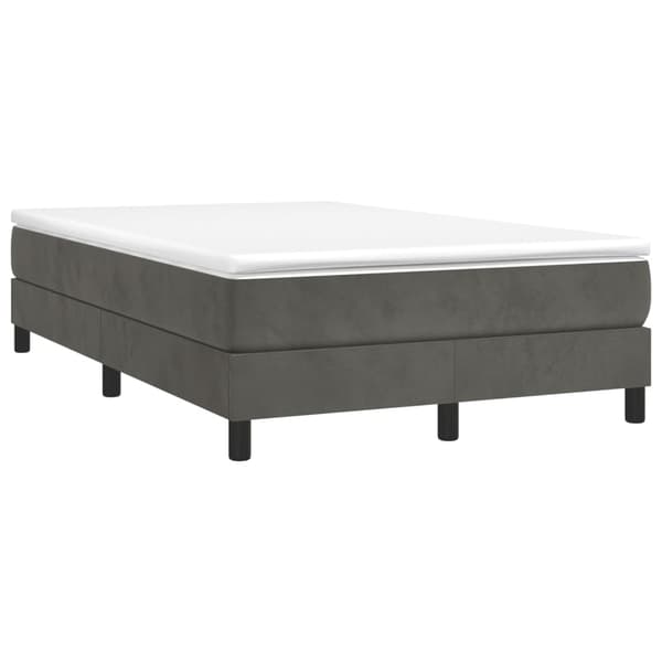 Ramsäng med madrass mörkgrå 120x190 cm sammet
