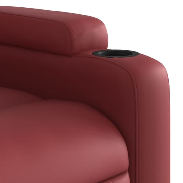 Reclinerfåtölj vinröd konstläder