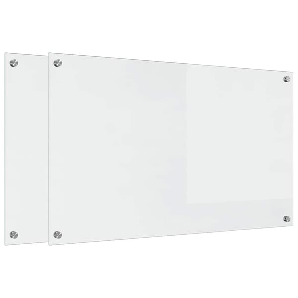 Köksskydd 2 pcs Transparent 100 x 60 cm härdat glas