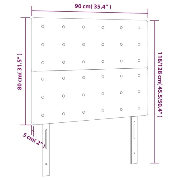 Sänggavel mörkgrå 90x5x118/128 cm sammet