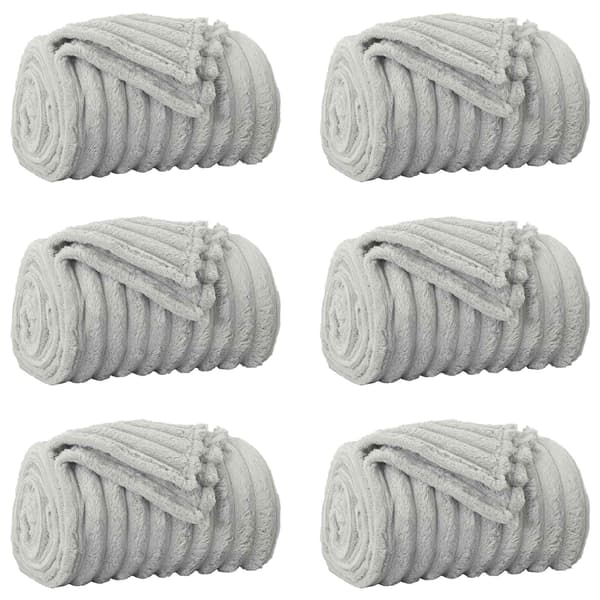 Filtar 6 pcs Grå 200 x 150 cm Fleece