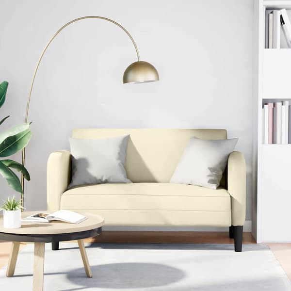 Loveseat soffa gräddvit 110 cm konstläder