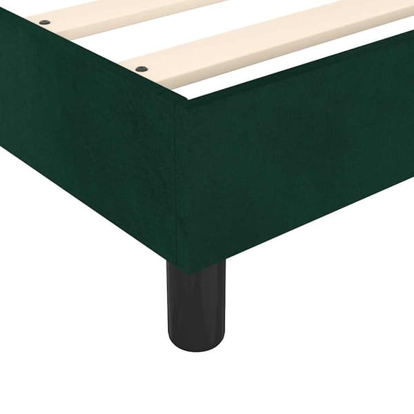 Ramsäng med madrass mörkgrön 80x200 cm sammet