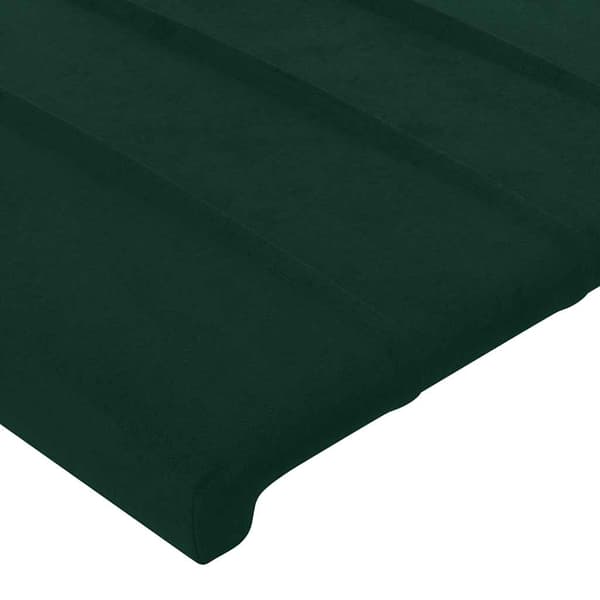 Sänggavel mörkgrön 100x5x118/128 cm sammet