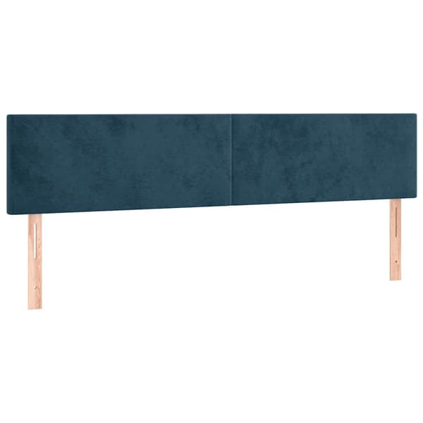 Ramsäng med madrass mörkblå 120x190 cm sammet