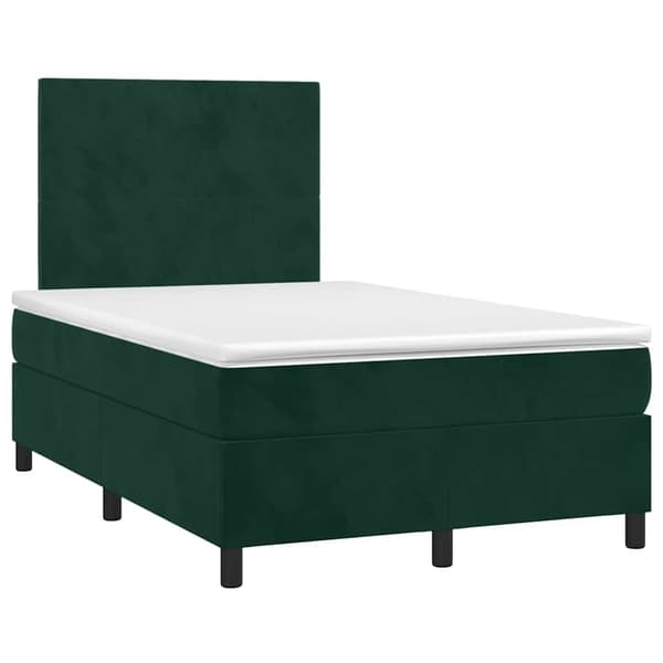 Ramsäng med madrass mörkgrön 120x190 cm sammet