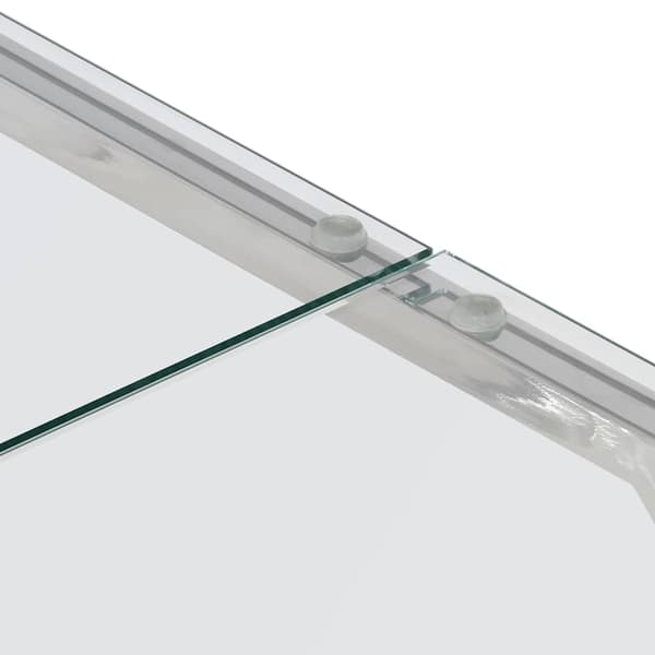 Soffbord silver rostfritt stål och härdat glas
