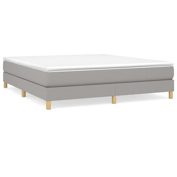 Boxspring-sängram ljusgrå 180x200 cm tyg