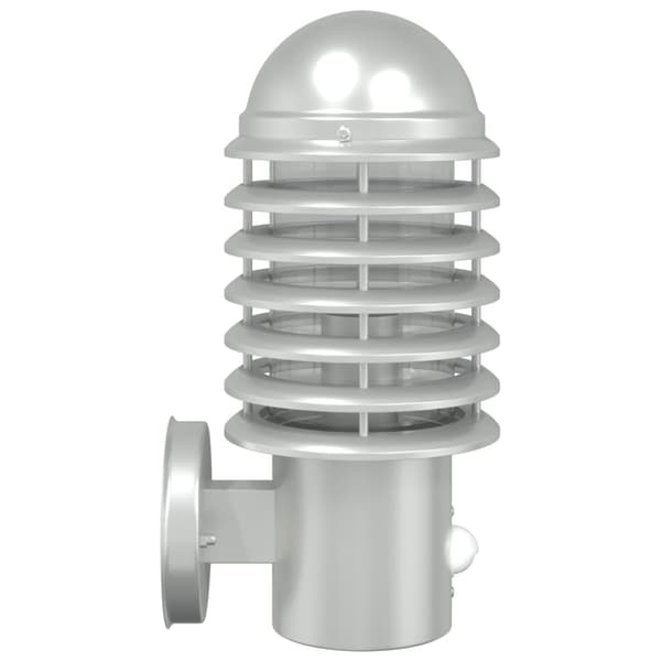 Utomhusvägglampa med sensor silver rostfritt stål