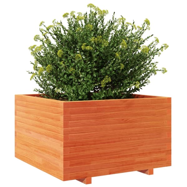 Odlingslåda vaxbrun 80x80x49,5 cm massiv furu