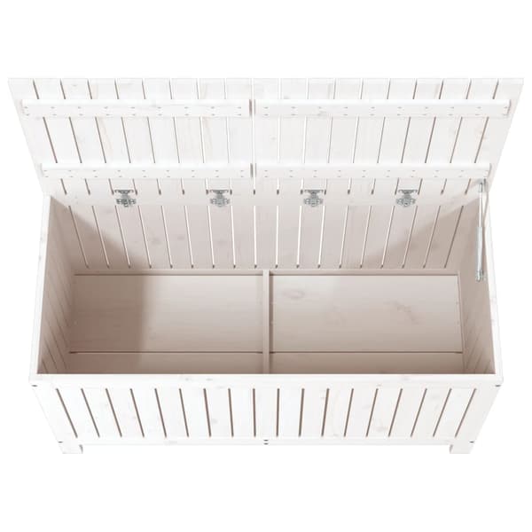 Förvaringslåda vit 121x55x64 cm massiv furu