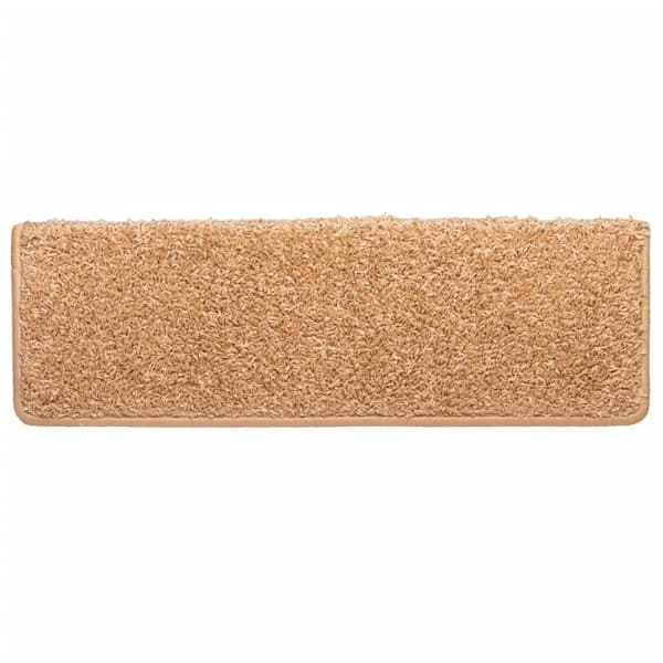 Trappmattor 10 st 65x21x4 cm beige rektangulär kant