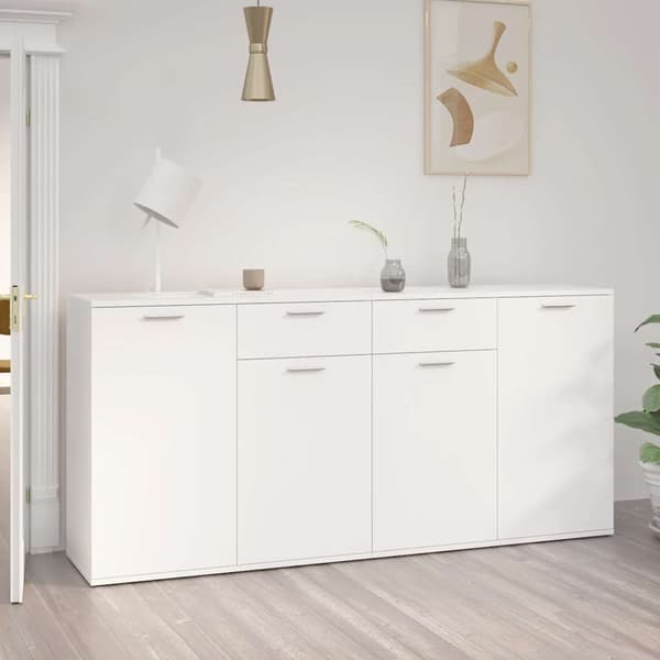 Skänk vit 160x36x75 cm konstruerat trä