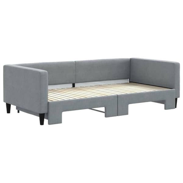 Dagbädd utdragbar ljusgrå 100x200 cm tyg