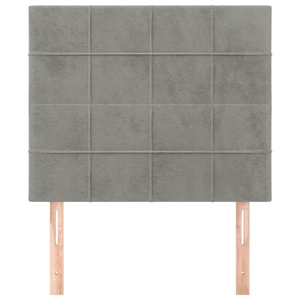Sänggavel ljusgrå 90x5x118/128 cm sammet