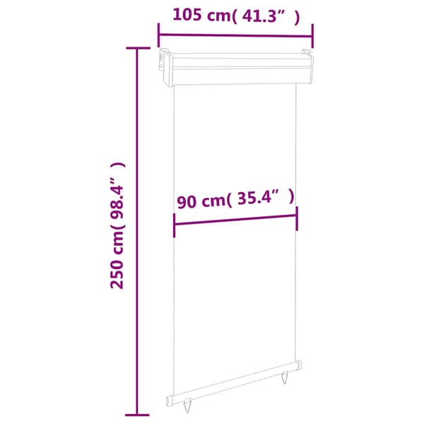 Balkongmarkis 105x250 cm brun