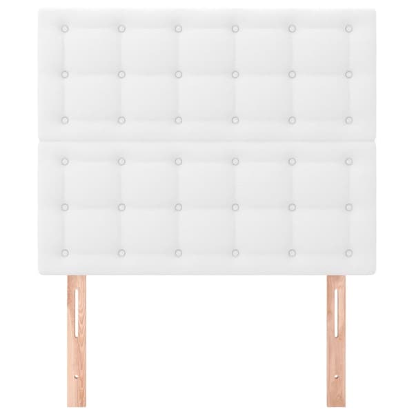 Sänggavel vit 80x5x118/128 cm konstläder