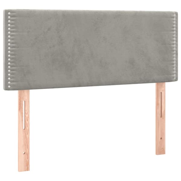 Ramsäng med madrass ljusgrå 100x200 cm sammet