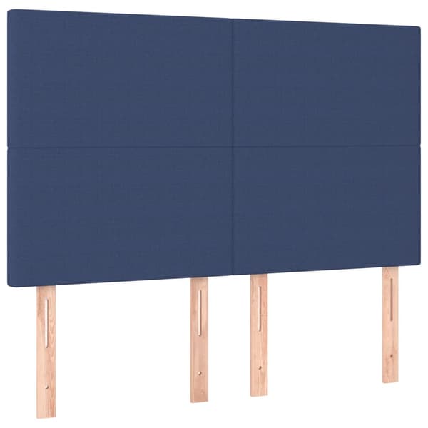 Ramsäng med madrass blå 160x200 cm tyg