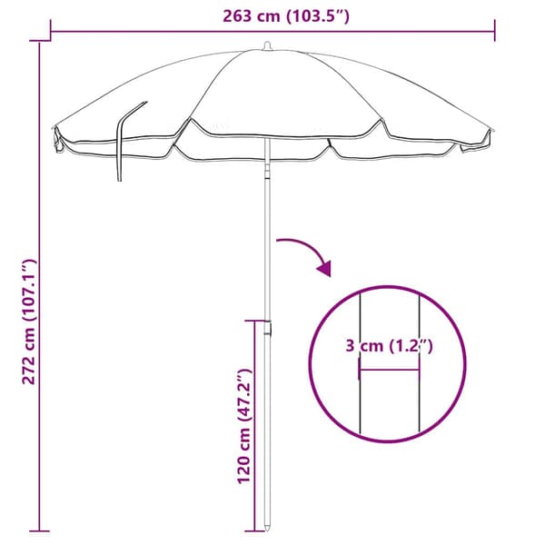 Trädgårdsparasol 263 x 263 x 272 cm 170T polyester Kamouflage