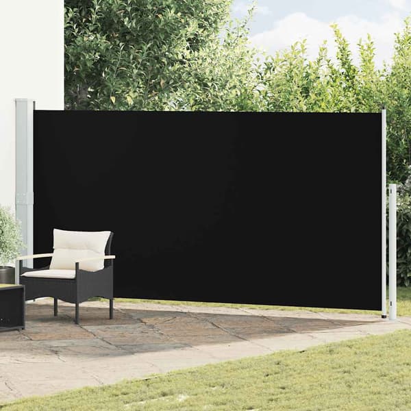 Infällbar sidomarkis 180x500 cm svart