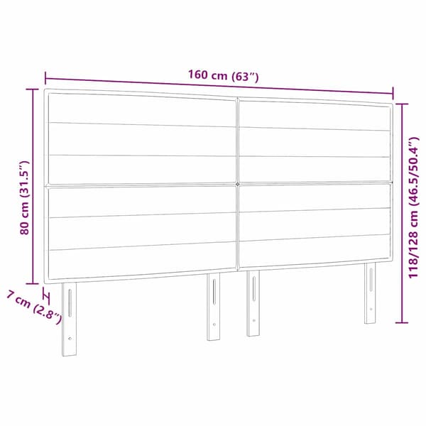Huvudgavel Mörkgrå 160 cm tyg