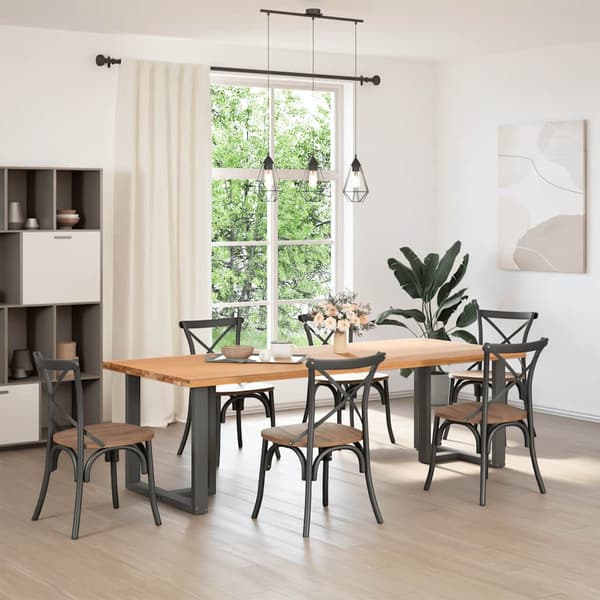 Matbordsben T-formade 2 st antracit 80x35x(72-73) cm stål